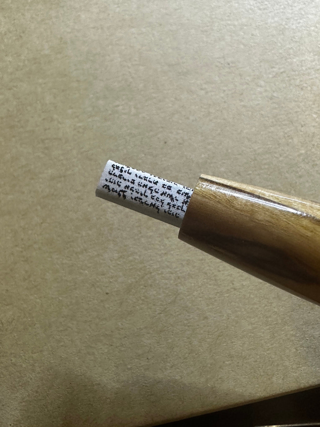 keychain mezuzah olive wood from Jerusalem Israel handmade wood turning include a non kosher scroll inside the tube