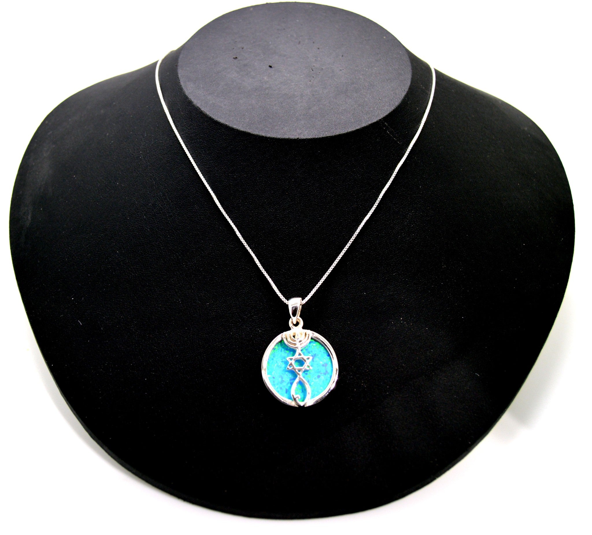 Messianic Seal with Opal Stone - Oval 925 sterling silver from Israel