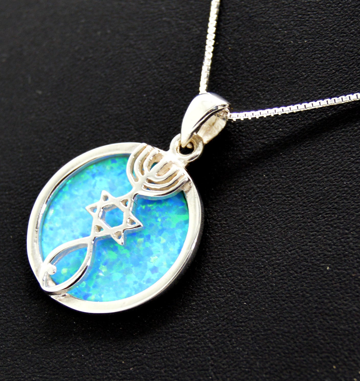 Messianic Seal with Opal Stone - Oval 925 sterling silver from Israel