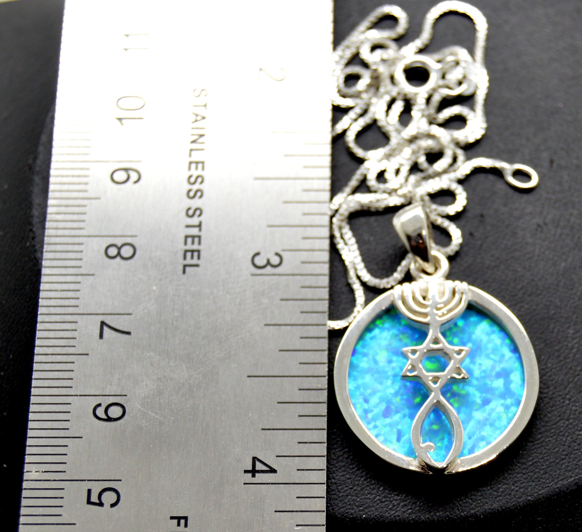 Messianic Seal with Opal Stone - Oval 925 sterling silver from Israel