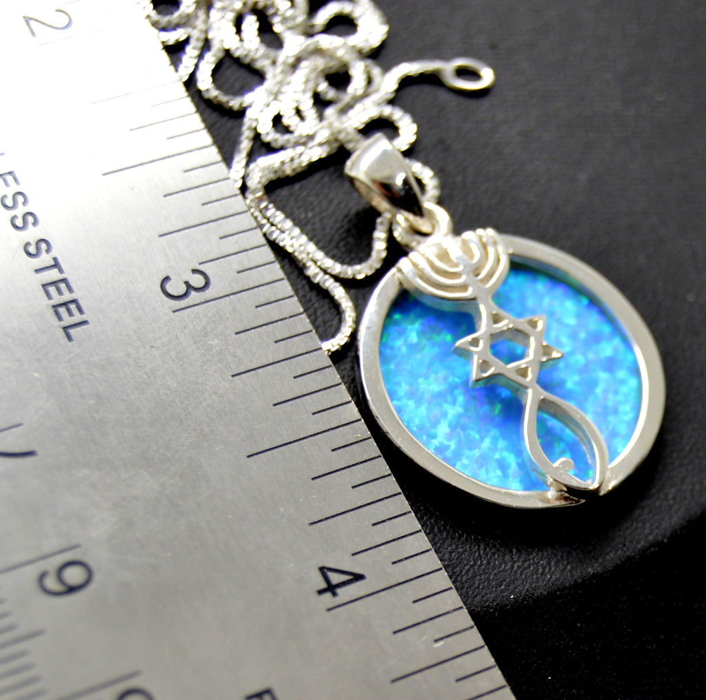 Messianic Seal with Opal Stone - Oval 925 sterling silver from Israel