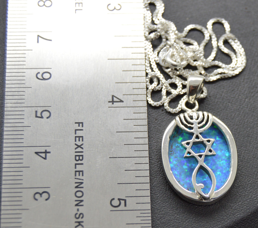 Messianic Seal with Opal Stone - Oval 925 sterling silver from Israel (Copy)