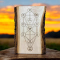 Ten Sefirot tree of life in Hebrew and English Kabbalah live edge engraved 11” x 8”