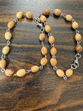 Handmade from Bethlehem olive wood beads bracelet available in size 6" to 7.5"