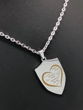 Jeremiah scripture necklace in Hebrew and English Stainless steel engraved with heart and 20 inches necklace