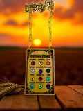 Ephod Choshen Hoshen Breastplate 12 Tribes Israel Pendant engraved olive wood from Israel in English with Rhinestones 18” Necklace.