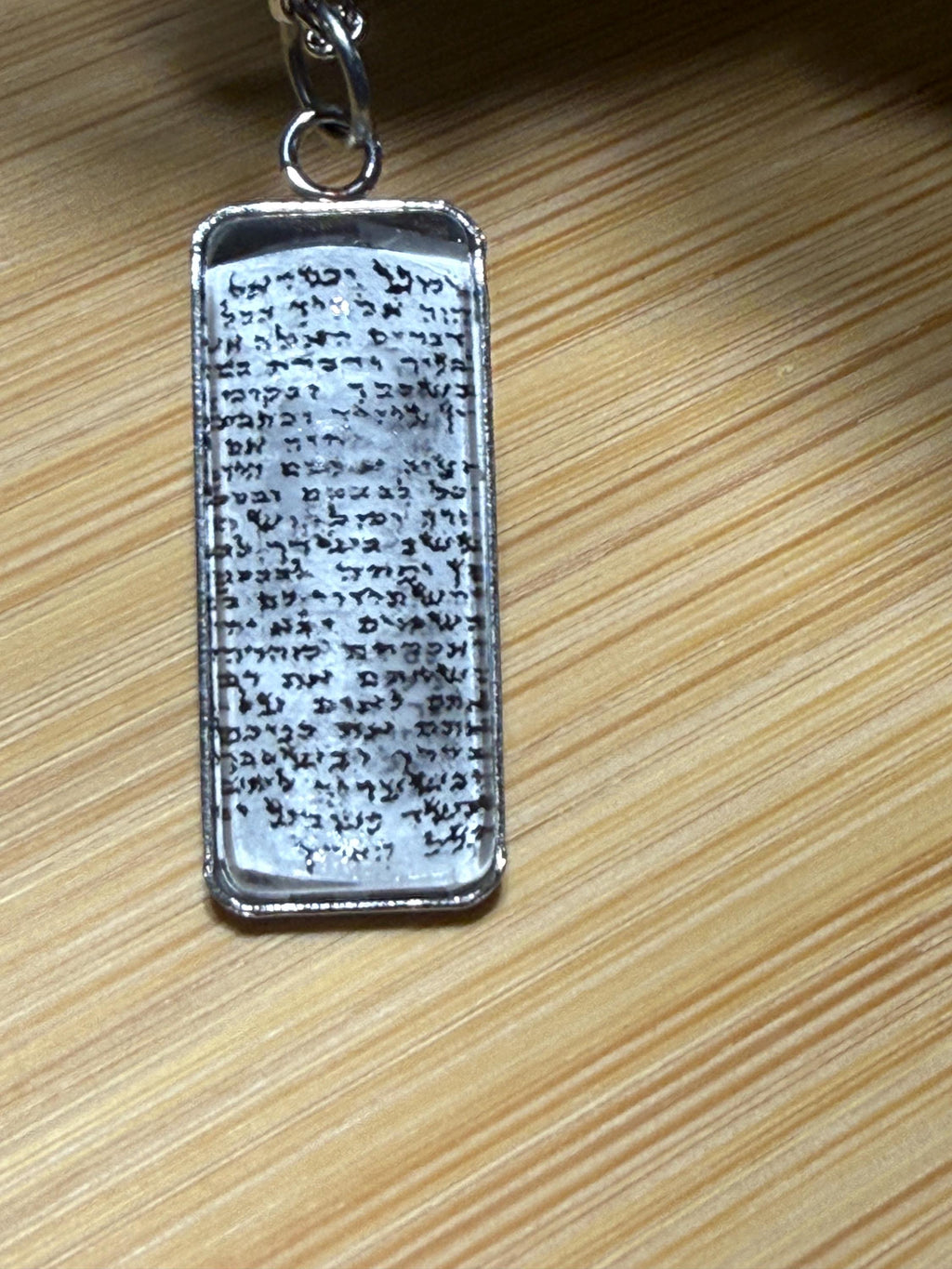 Mezuzah Scroll Necklace Shema Israel Stainless Steel 20” handmade