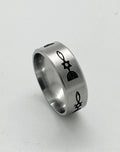 Messianic Seal Grafted In Israel ring engraved with the Star of David menorah and fish