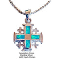 Jerusalem Cross with Blue Opal Stones